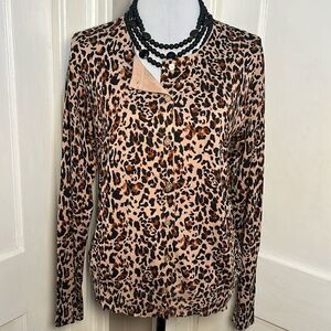 Fall Closet Staple! Leopard Pattern Cardigan - EUC! Time and Tru Women's Large